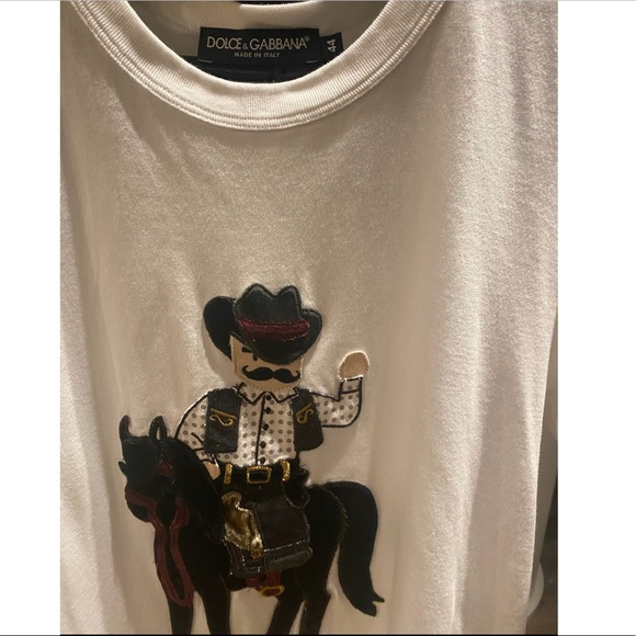 DOLCE & GABBANA White Embroidered T Shirt - Picture 2 of 4